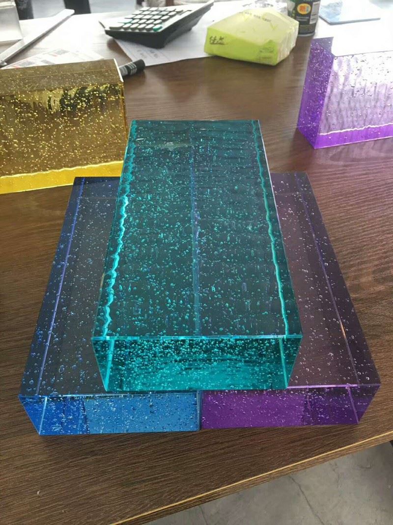 coloured bubble glass window blocks