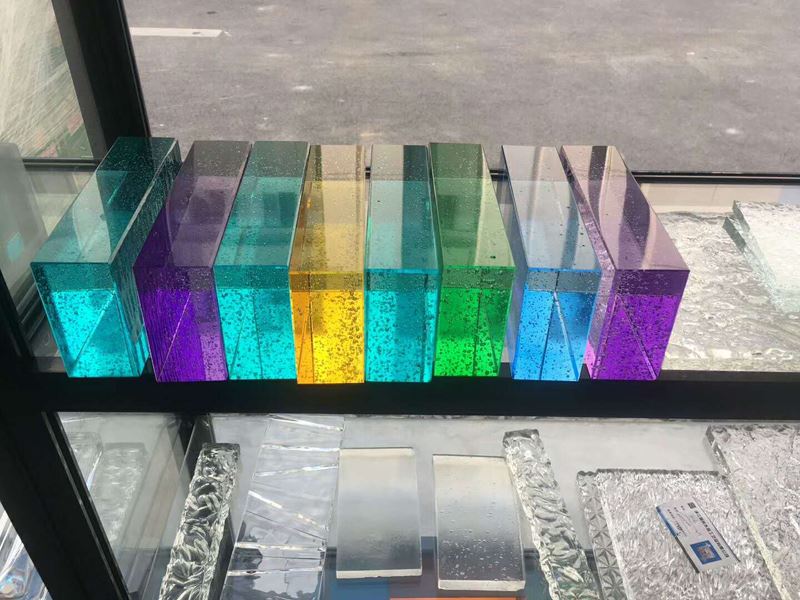 coloured bubble glass window blocks