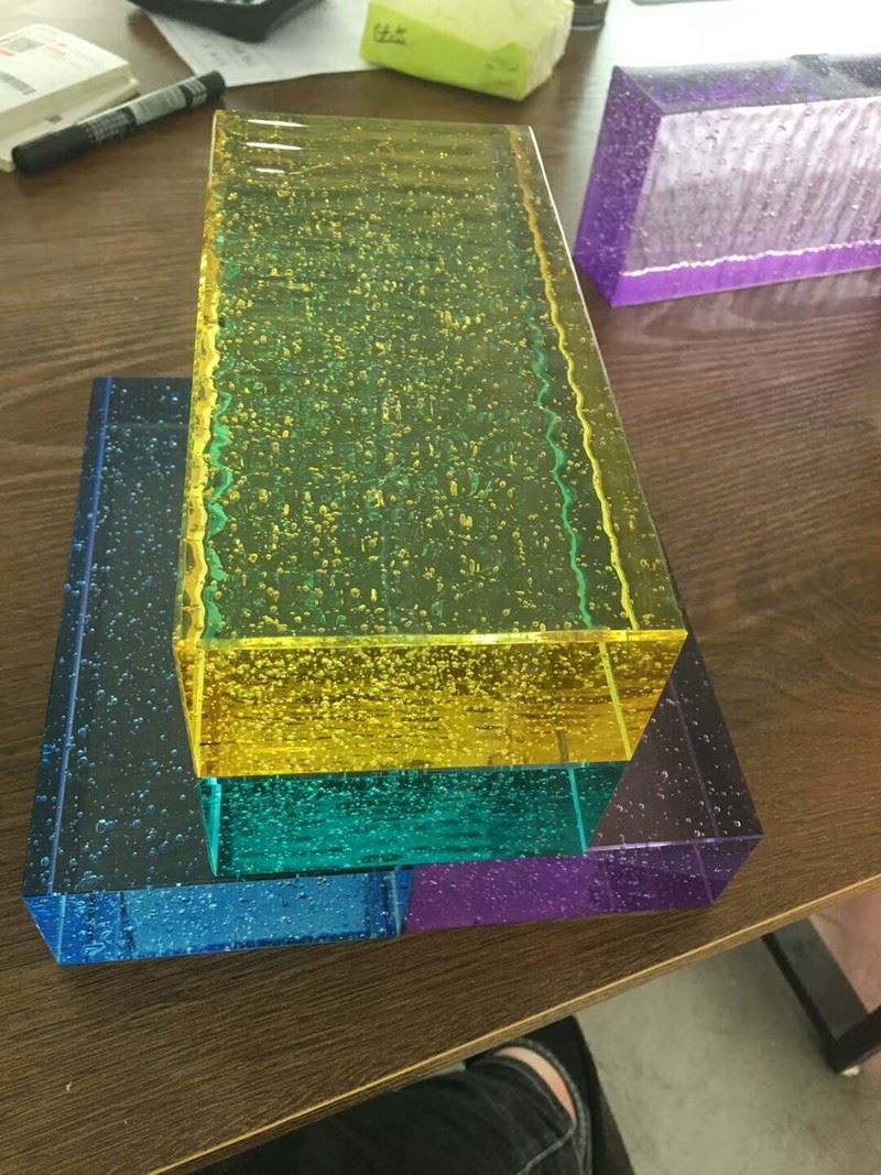 coloured bubble glass window blocks
