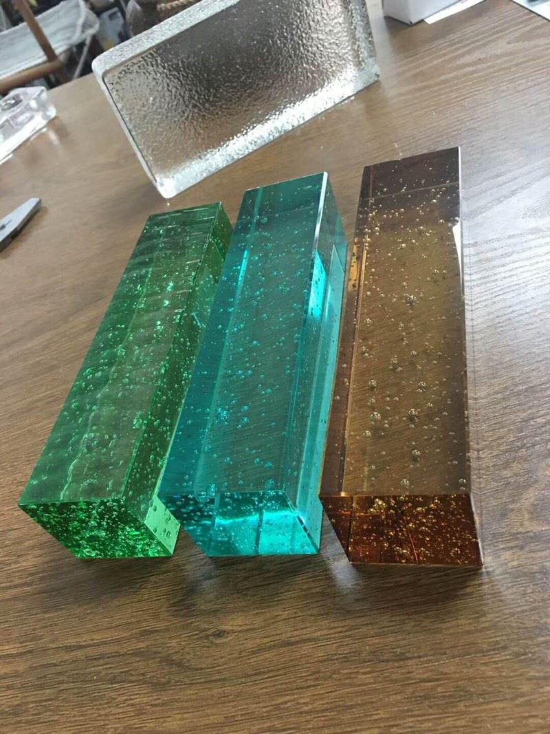 coloured bubble glass window blocks