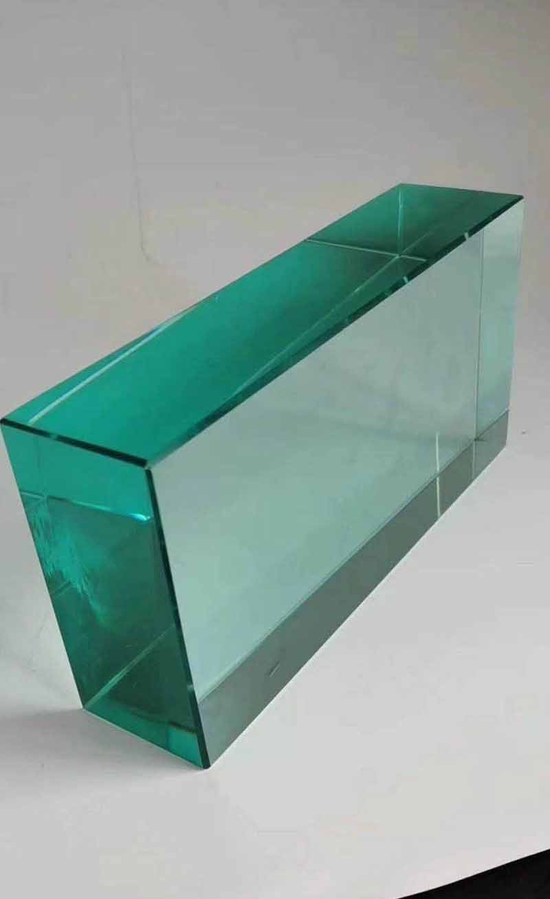 Natural Green Glass Blocks Boundary Wall glass bricks exterior applications