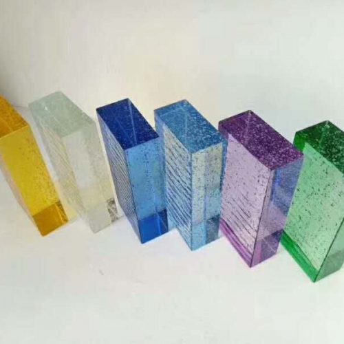 coloured bubble glass window blocks