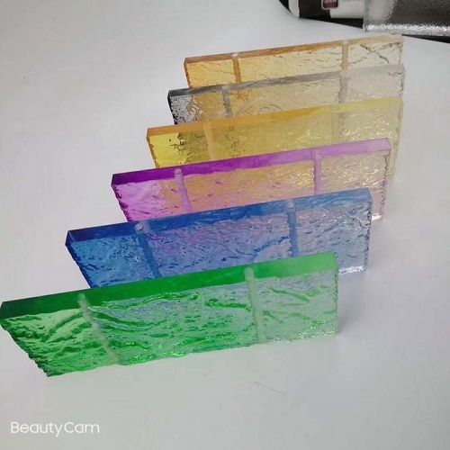 Translucent Thin Glass tile Bricks For Privacy Space Partition Wall Designs