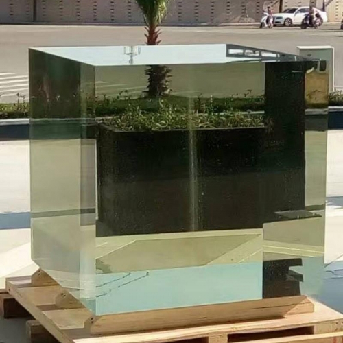 world's biggest solid glass cube art design optical crystal cubic block sculptures