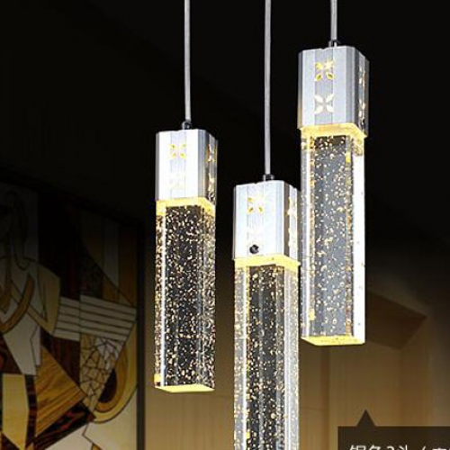 rectangular bubble glass cubes for modern crystal chandelier pendant light design