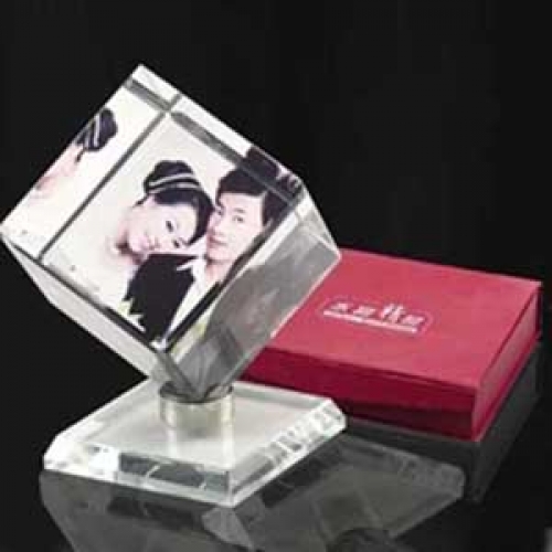 rotating crystal cube picture frame wedding gifts