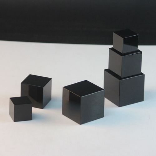 black crystal cube black glass cube display base