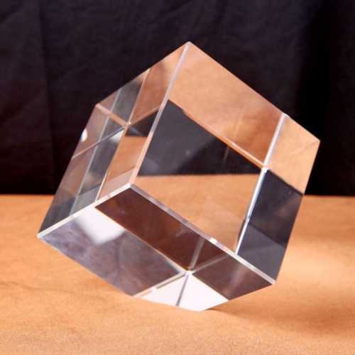 beveled crystal cube for 3D laser engraving