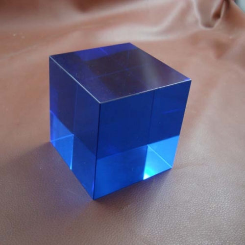 high quality blue crystal glass cube