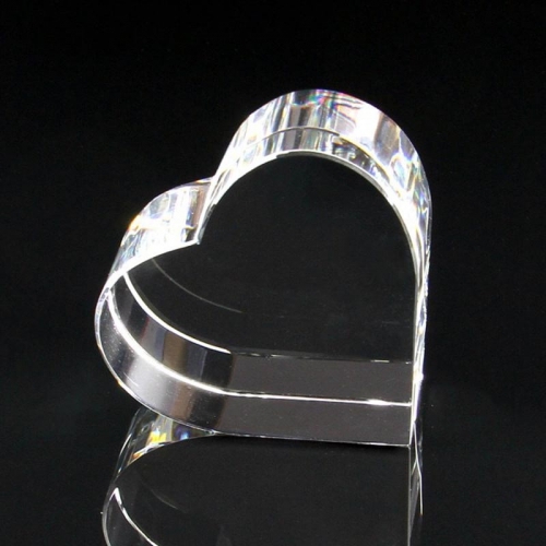 Lying design heart shape 3D crystals for photo laser engraved