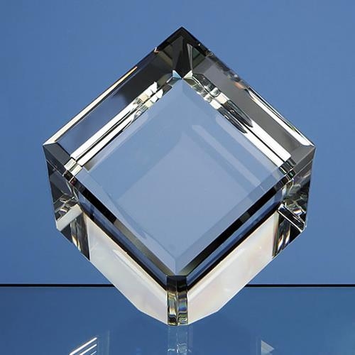 bespoke Beveled Edged Crystal Cube