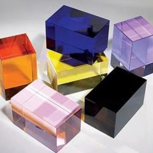 full color solid glass cube k9 colored crystal cube