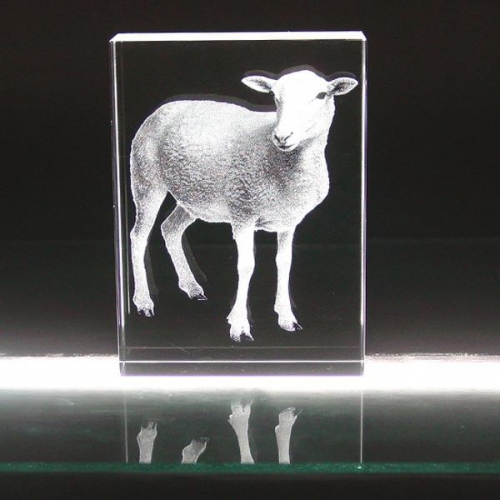 3D sheep zodiac signs star crystal cube Figurines