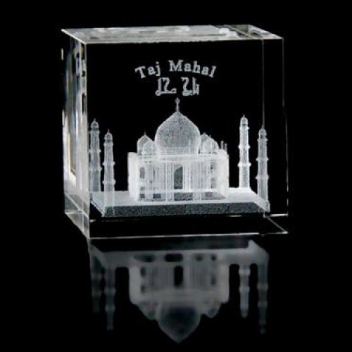 3D Taj Mahal Crystal cube wedding gifts