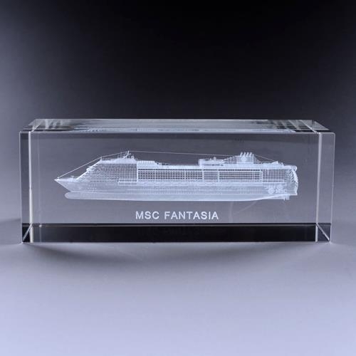 3D crystal ship model corporate gifts for logistics transport company
