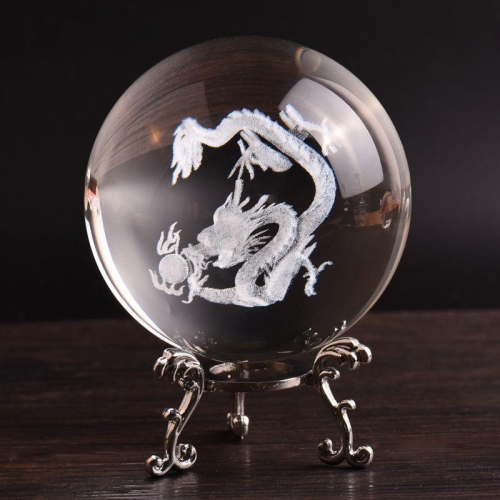 decorative 3D crystal dragon ball on different stands