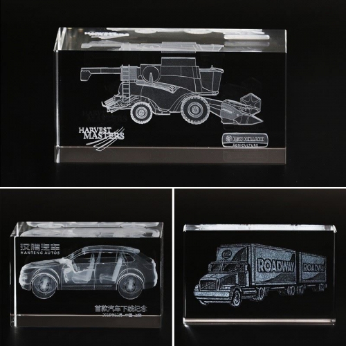 Custom design 3D Laser Car Model Crystal Cube Gifts