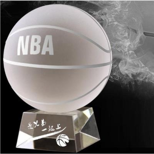 custom made cheap crystal glass basketball trophy awards with brand or logo sandblasted