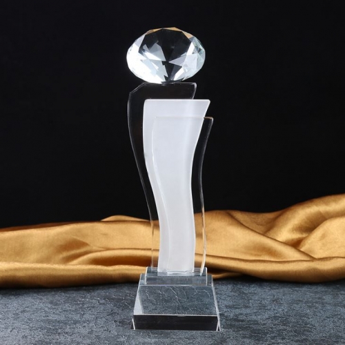 Diamond Frosted twisted Crystal Executive Award Corporate Gifts