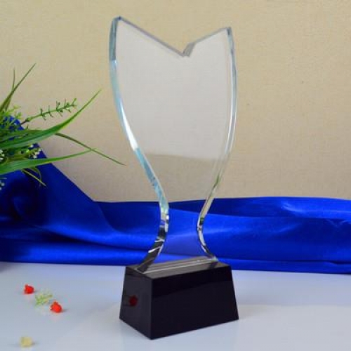 Flying design Blank Crystal Achievement Award for laser etched