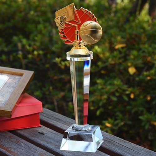 newest design metal basketball badge crystal trophy awards