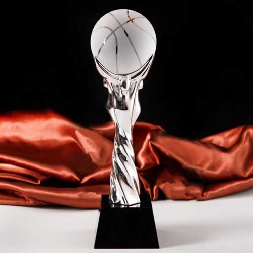 Bespoke Metal Pillar Crystal Basketball Awards