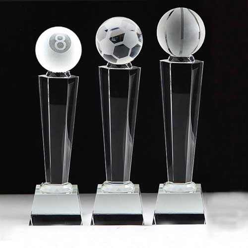 custom made crystal pool 8 ball awards for Snooker billiards balls competition