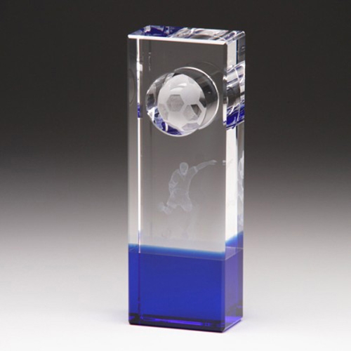 3D laser engraving male crystal football awards