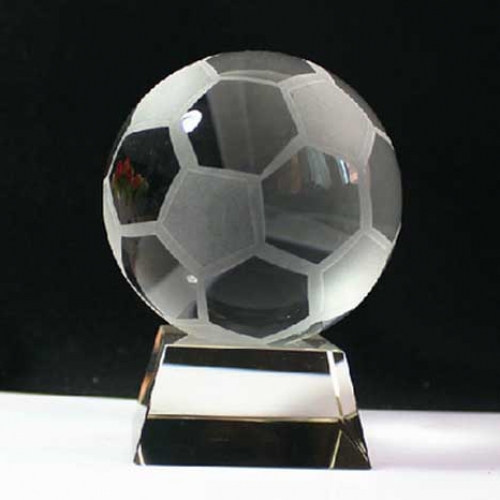 Custom Laser engraved budget glass football paperweights