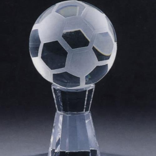 unique design soccer crystal football pillar awards