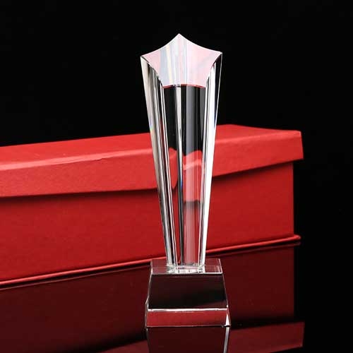 cheap crystal glass pillar star awards