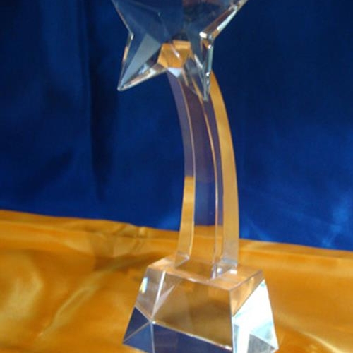 High Quality Unique Curved Column Crystal Star Award