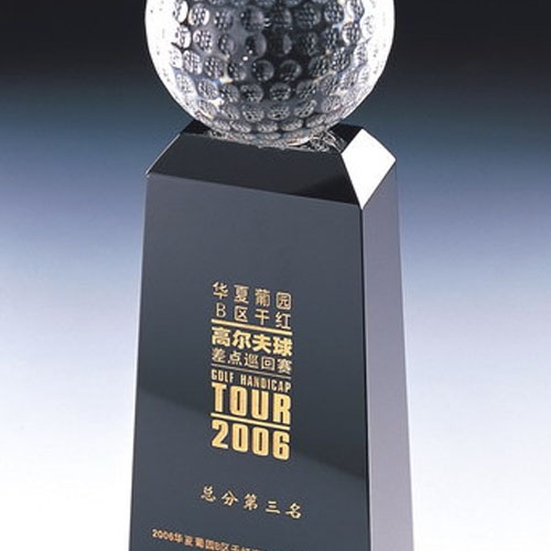 color etched black glass golf awards for golf tour competition