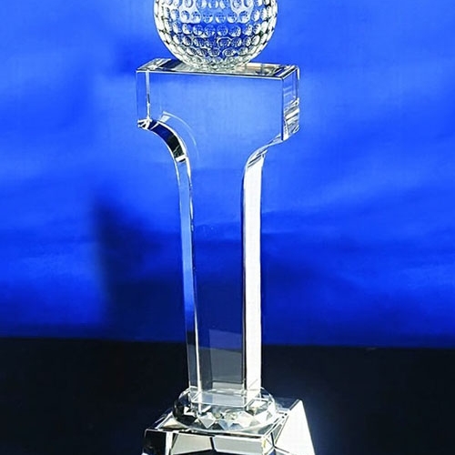 Optical K9 Empty Crystal Golf Trophy for 3D photo laser engraving