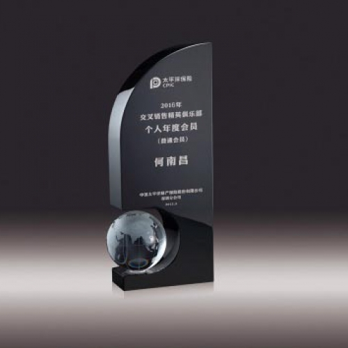 Universe Black Crystal Globe Plaques For Insurance company events gifts