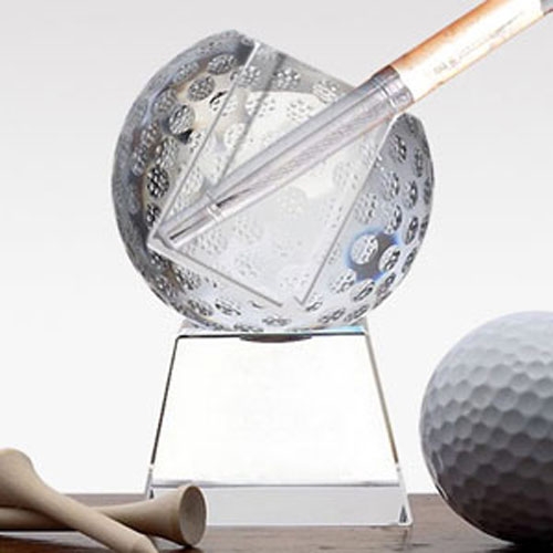 high quality luxury design crystal golf ball pen holder awards