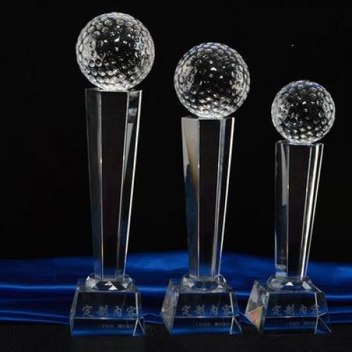 large medium small budget glass golf awards with engraving bases