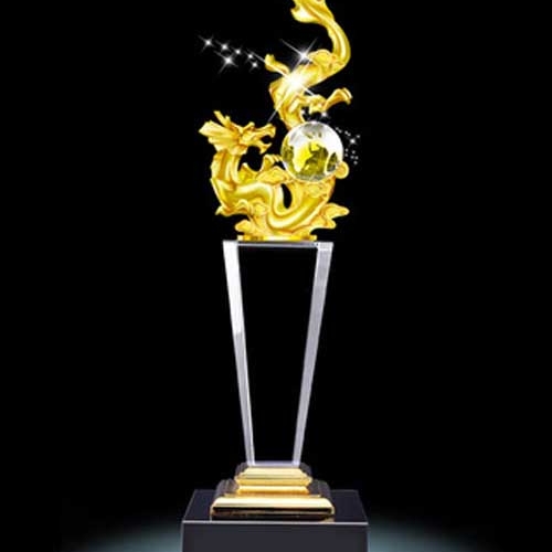 High Quality Metal Dragon Ball Crystal Awards Trophy