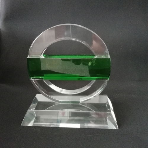 Luxury Design Green Crystal Circle Awards For Nissan motor corporation Souvenir Gifts