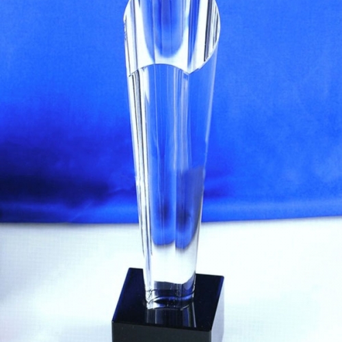 Grooved Design Custom Crystal Column Award