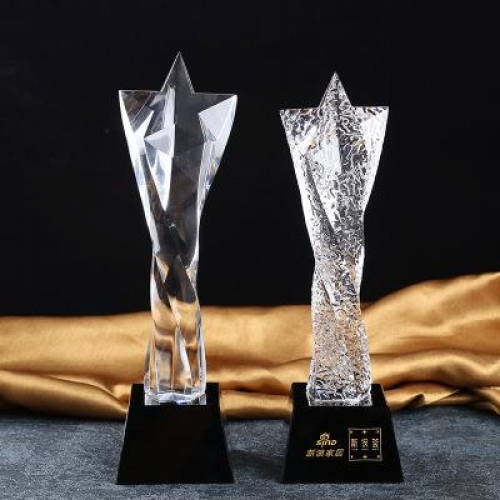contemporary design casting glass star pillar awards
