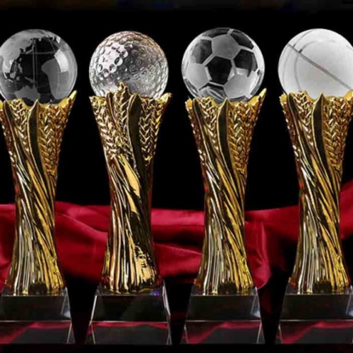 resin pillar crystal sport ball awards