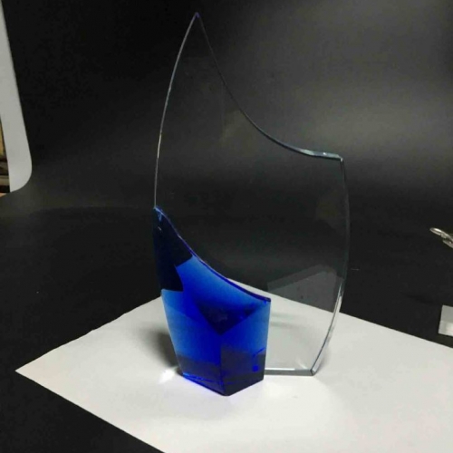 K9 Blank blue Crystal Flame Award Plaques
