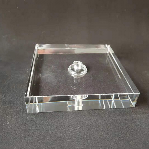 extra clear glass square base for luxury crystal desk lamps