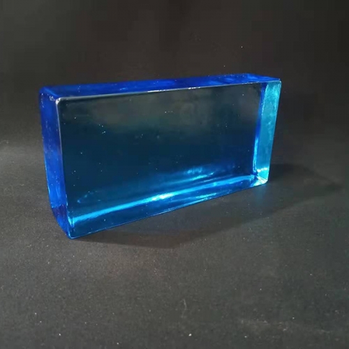 Colorful blue glass bricks for interior decoration