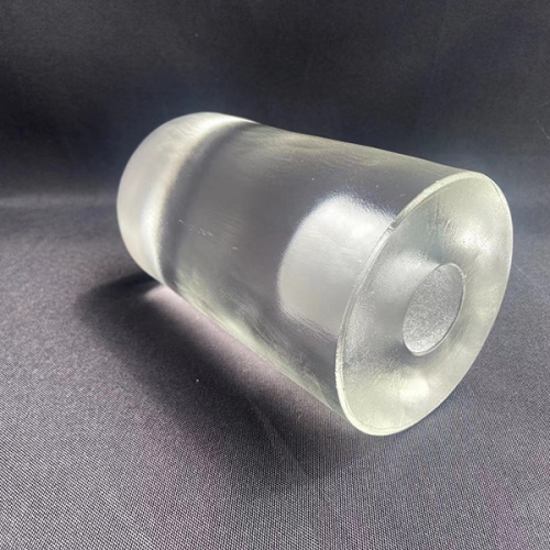 casting glass cylinder lighting elements with natural surface