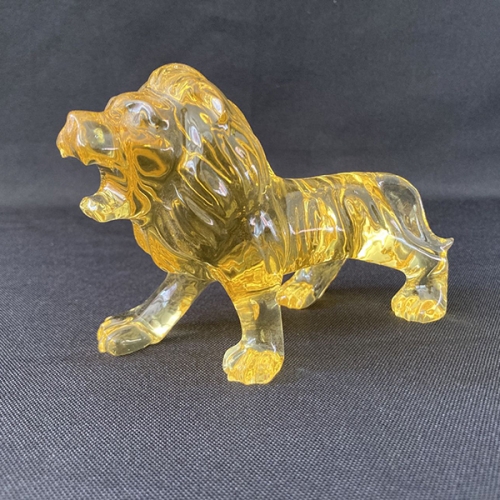 collectible casting glass yellow lion sculpture