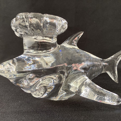 handcrafted large crystal whale shark figurine statue
