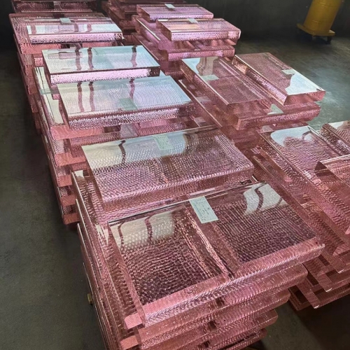 k9 pink glass billets colored raw crystal pink slabs