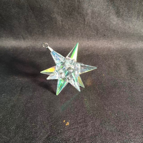 Sparkling 3D Iridescent Crystal Star Ornament For Christmas